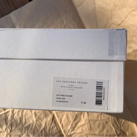 Sezane EUGENIE Boots/Sézane EUGENIE Leather Boots, New Black + Velvet Laces 39/8 - Picture 6 of 16